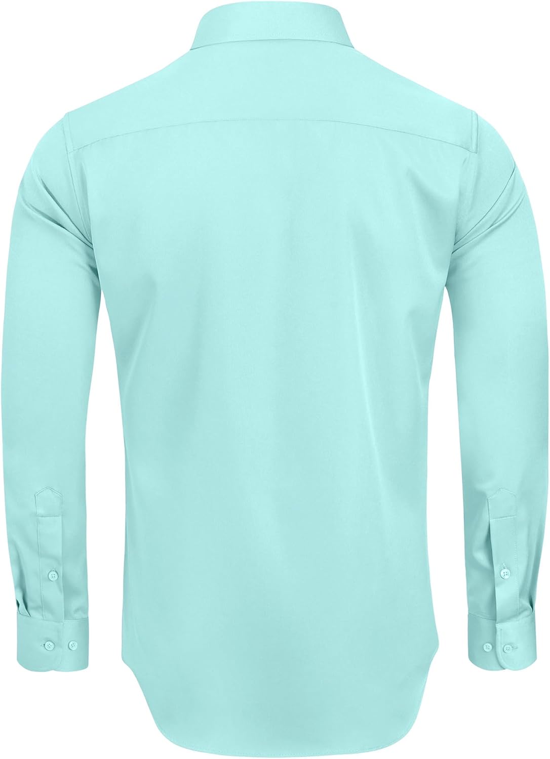 Alimens & Gentle Men's Dress Shirts Long Sleeve Wrinkle-Free Stretch Shirts Solid Formal Button Down Shirt with Pocket