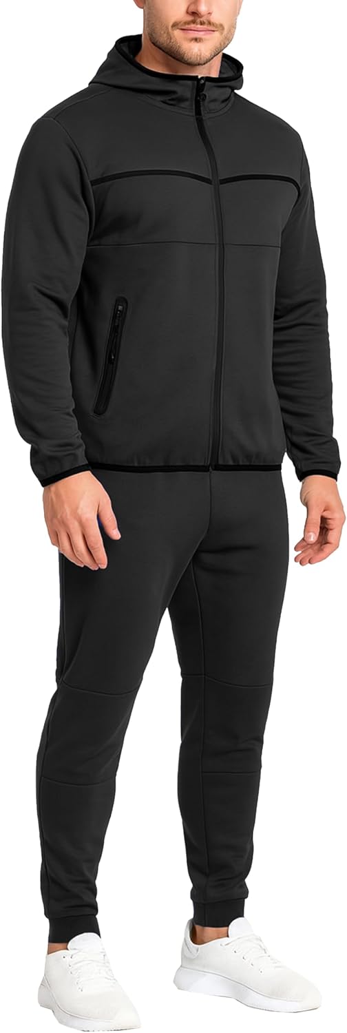 Galaxy by Harvic Men's Slim Fit Tech Fleece Full Zip Tracksuits 2 Piece Sets| Hoodie Sweatsuits
