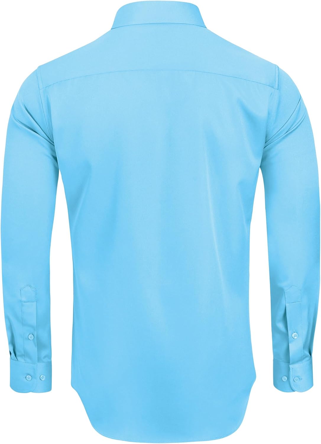 Alimens & Gentle Men's Dress Shirts Long Sleeve Wrinkle-Free Stretch Shirts Solid Formal Button Down Shirt with Pocket