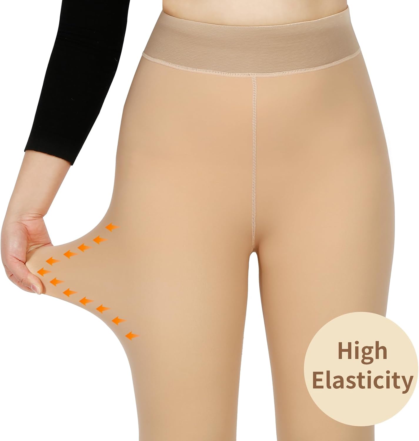 Fleece Lined Tights Sheer Women - Fake Translucent Warm Pantyhose Leggings Sheer Thick Tights for Winter