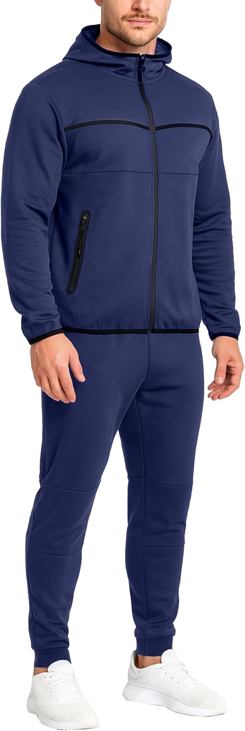 Galaxy by Harvic Men's Slim Fit Tech Fleece Full Zip Tracksuits 2 Piece Sets| Hoodie Sweatsuits