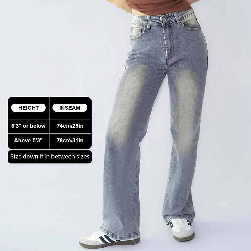 ⚡8-PACK for $26.99⚡- KatchMe Women's Minimalist High Waist Denim Stretch Wide Leg Jeans