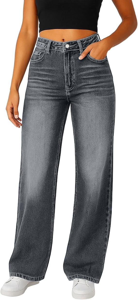 🔥18-Pack Today Only $35.98🔥Women's Trendy Denim High Waist Multi-Pocket Wide Leg Jeans