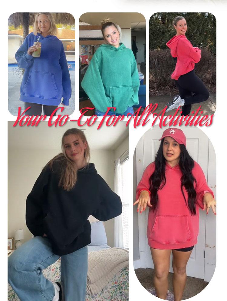 AUTOMET Fade Craft Unisex Casual Oversized Acid Wash Tops Hoodie Pullover-Athletic&Warm, Long Sleeve Relaxed Fit Sweatshirt In Soft Material,Pair with leggings-No Bleach or Detergent Needed Fallreshness!