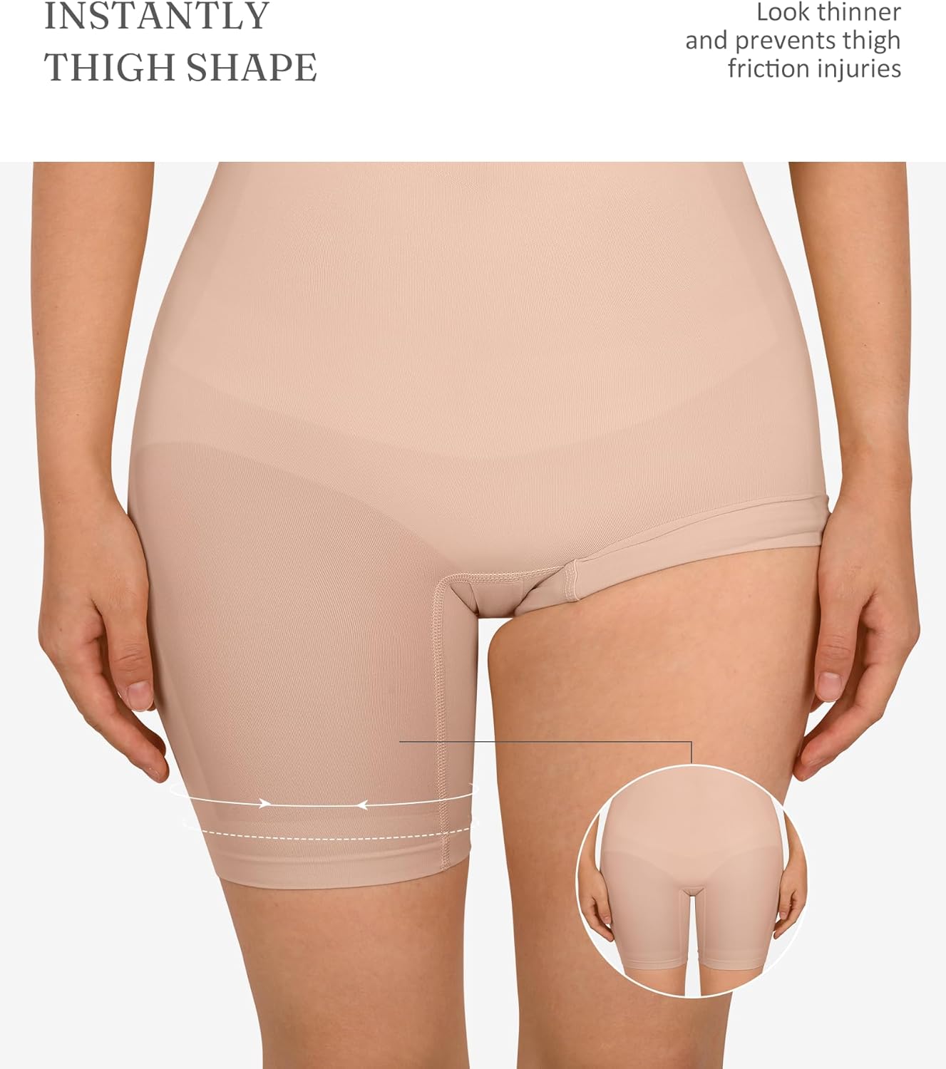 FeelinGirl Shapewear Bodysuit Tummy Control Seamless Sculpting Hip Enhancer Body Shaper for Women