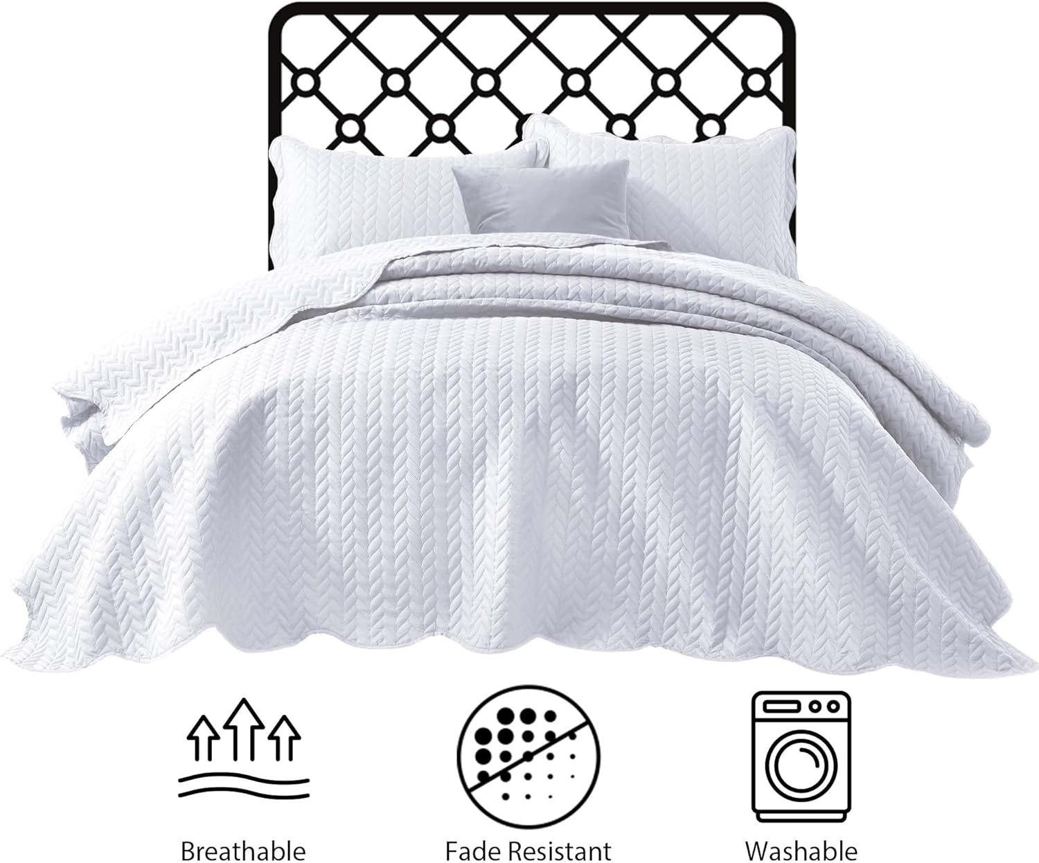 IR Imperial Rooms Twin Quilt Bedding Set Size (68” x 86”) + 1 Pillow Shams (20” x 26” + 2”) - 2 Pcs All Season Lightweight Reversible Microfiber Coverlet Floral Embossed Quilt Bedspread (Burgundy)