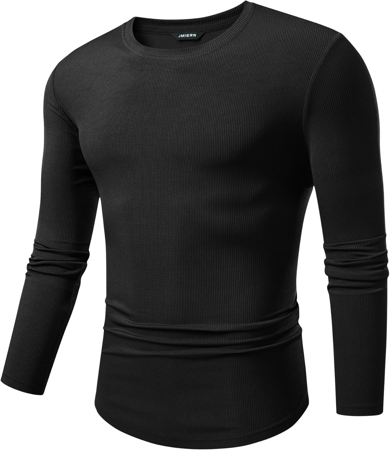 🔥10-Pack For Only $26.78🔥JMIERR Mens Long Sleeve Muscle T Shirts Casual Crewneck Longline Ribbed Tee Shirts