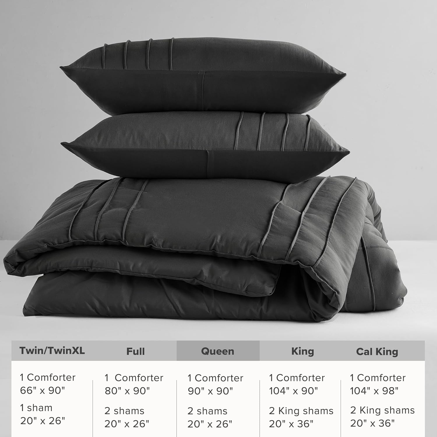 🔥8-Pack Only $26.78🔥3 Piece Pintuck Pleated Comfort Spaces Sage All Season Lightweight Comforter Set