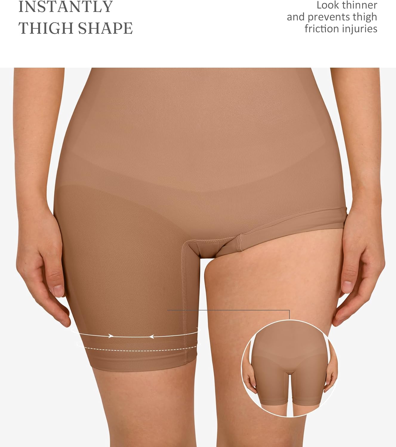 FeelinGirl Shapewear Bodysuit Tummy Control Seamless Sculpting Hip Enhancer Body Shaper for Women