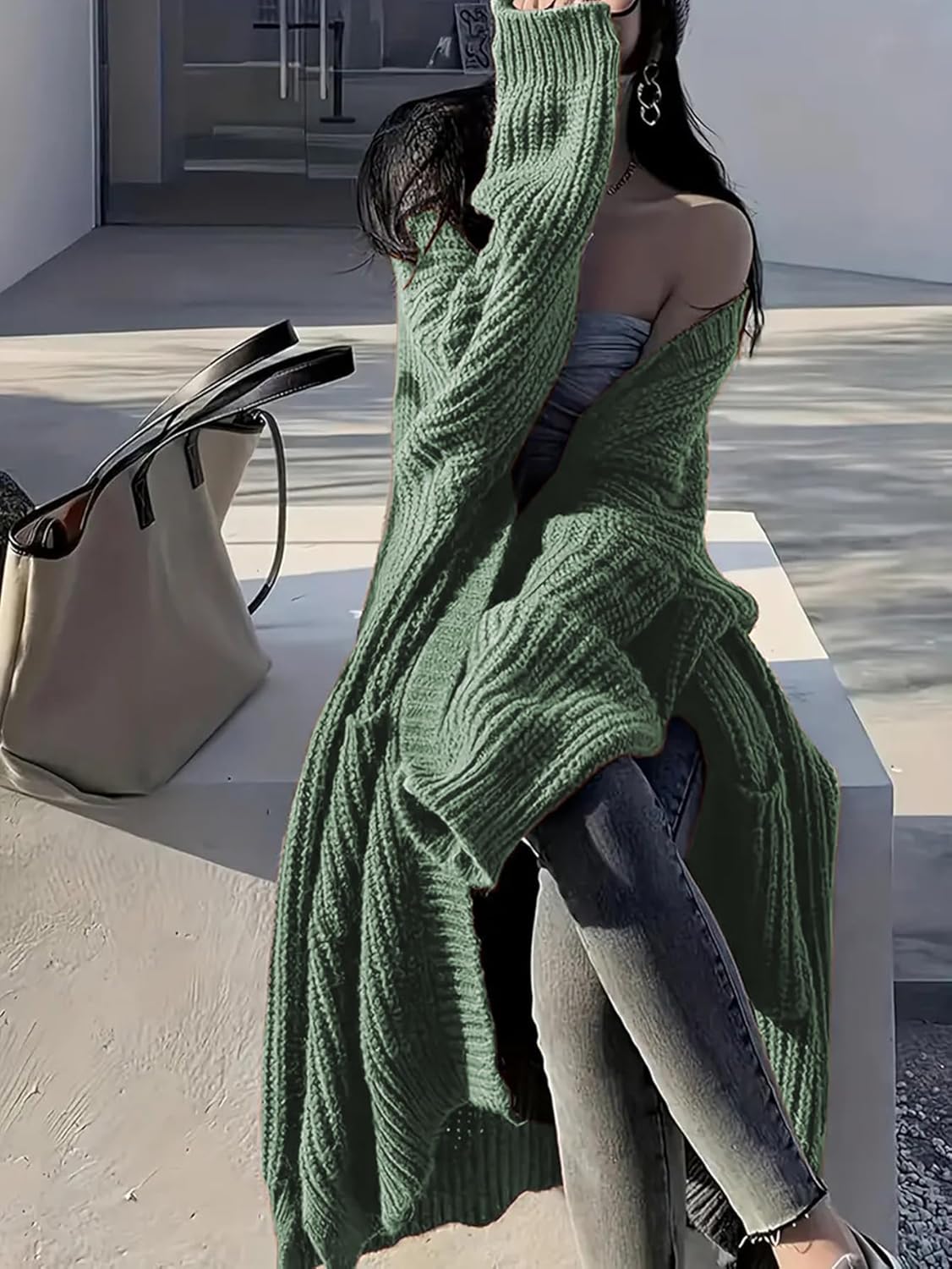 🔥9-PACK ONLY $29.98🔥Womens Long Cardigan Sweaters Open Front Oversized Duster with Pocket for Women 2025 Fall Winter Knit Design Coats
