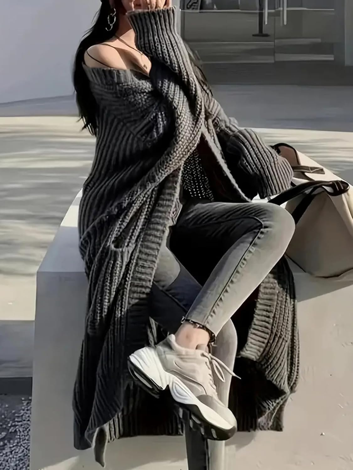 🔥9-PACK ONLY $29.98🔥Womens Long Cardigan Sweaters Open Front Oversized Duster with Pocket for Women 2025 Fall Winter Knit Design Coats