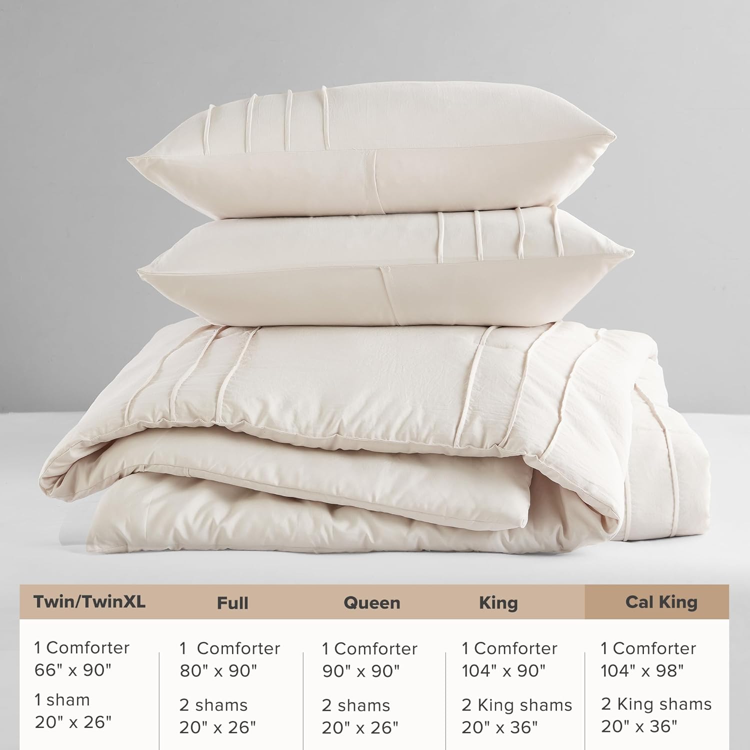 🔥8-Pack Only $26.78🔥3 Piece Pintuck Pleated Comfort Spaces Sage All Season Lightweight Comforter Set