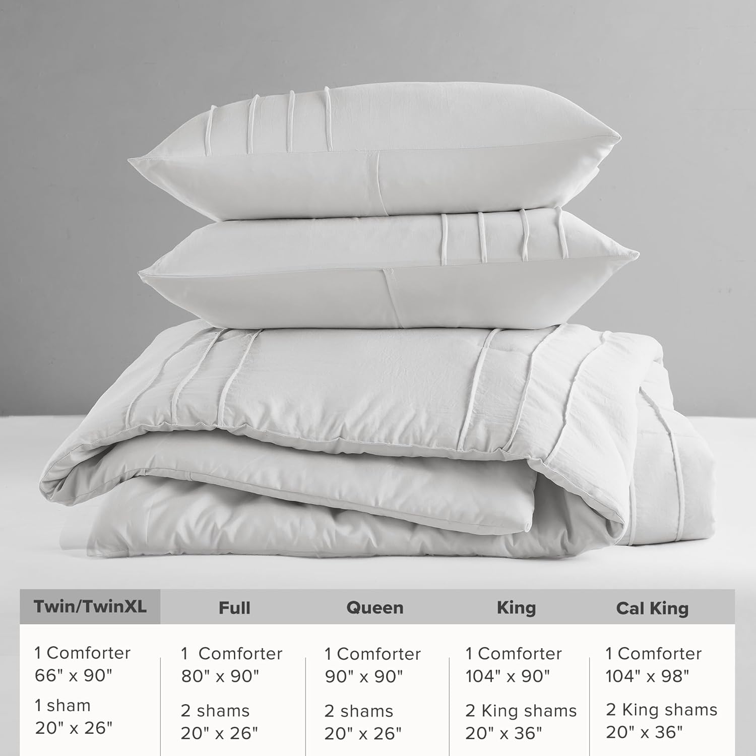 🔥8-Pack Only $26.78🔥3 Piece Pintuck Pleated Comfort Spaces Sage All Season Lightweight Comforter Set