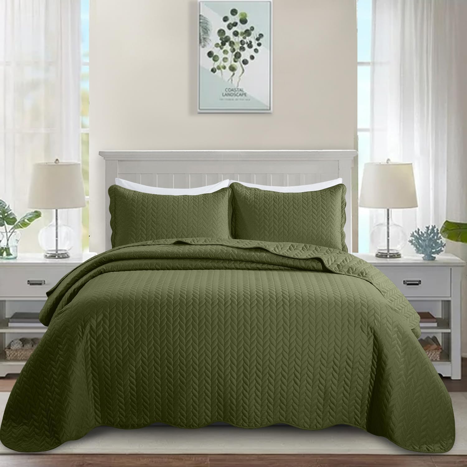 IR Imperial Rooms Twin Quilt Bedding Set Size (68” x 86”) + 1 Pillow Shams (20” x 26” + 2”) - 2 Pcs All Season Lightweight Reversible Microfiber Coverlet Floral Embossed Quilt Bedspread (Burgundy)