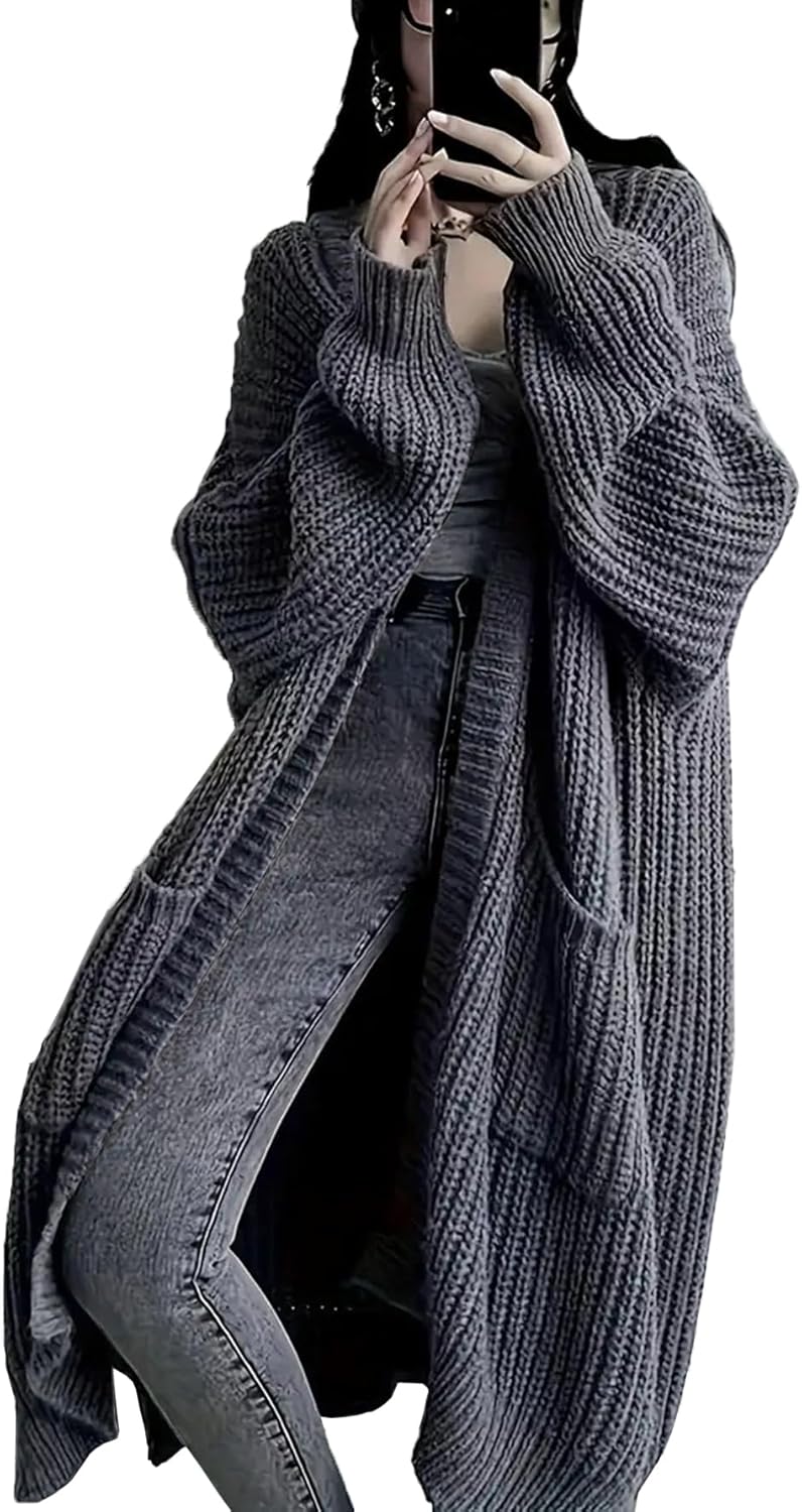 🔥9-PACK ONLY $29.98🔥Womens Long Cardigan Sweaters Open Front Oversized Duster with Pocket for Women 2025 Fall Winter Knit Design Coats