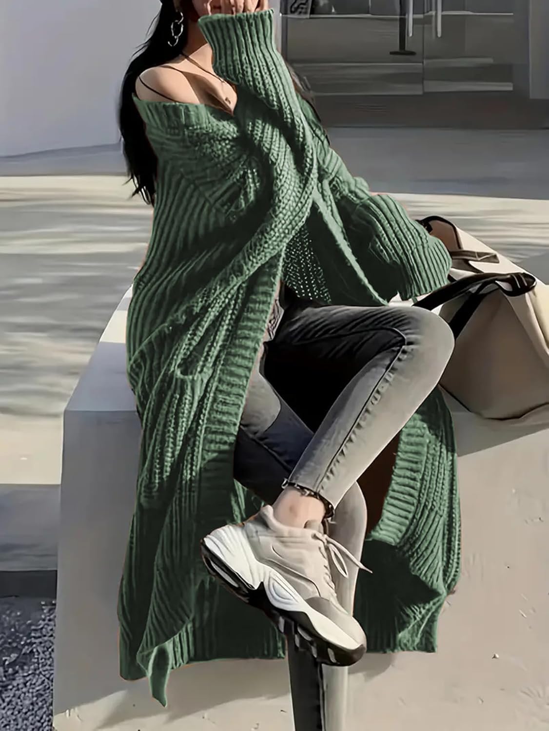 🔥9-PACK ONLY $29.98🔥Womens Long Cardigan Sweaters Open Front Oversized Duster with Pocket for Women 2025 Fall Winter Knit Design Coats