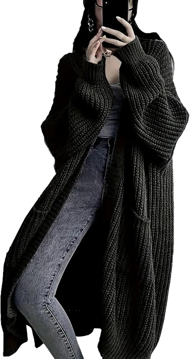 🔥9-PACK ONLY $29.98🔥Womens Long Cardigan Sweaters Open Front Oversized Duster with Pocket for Women 2025 Fall Winter Knit Design Coats
