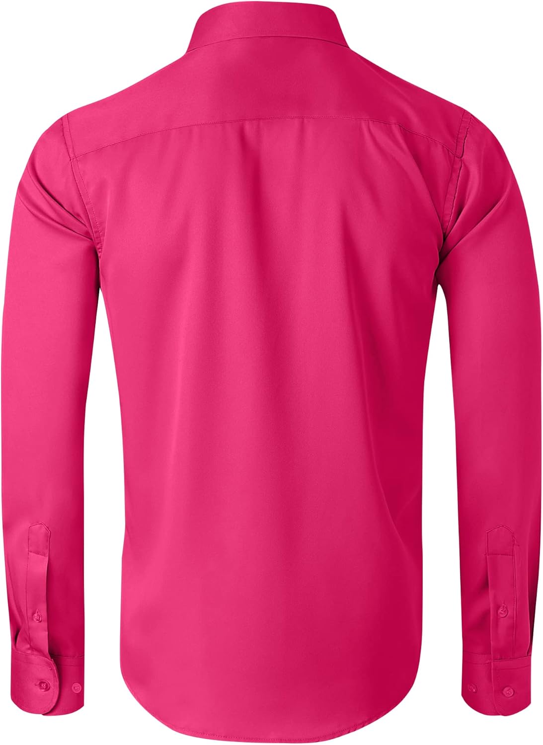 Alimens & Gentle Men's Dress Shirts Long Sleeve Wrinkle-Free Stretch Shirts Solid Formal Button Down Shirt with Pocket