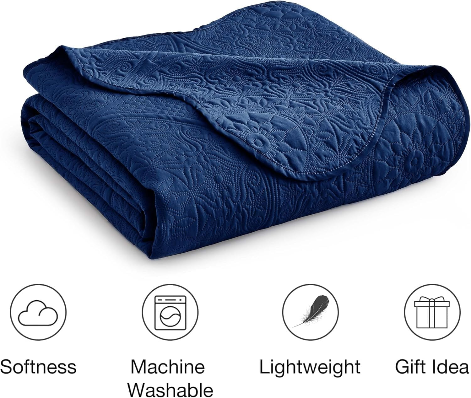 IR Imperial Rooms Twin Quilt Bedding Set Size (68” x 86”) + 1 Pillow Shams (20” x 26” + 2”) - 2 Pcs All Season Lightweight Reversible Microfiber Coverlet Floral Embossed Quilt Bedspread (Burgundy)