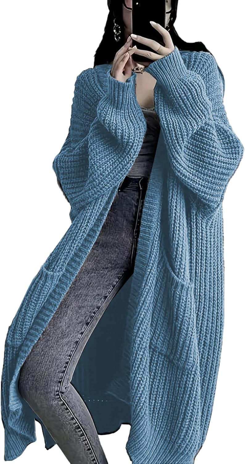 🔥9-PACK ONLY $29.98🔥Womens Long Cardigan Sweaters Open Front Oversized Duster with Pocket for Women 2025 Fall Winter Knit Design Coats