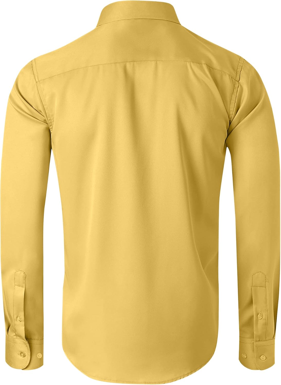 Alimens & Gentle Men's Dress Shirts Long Sleeve Wrinkle-Free Stretch Shirts Solid Formal Button Down Shirt with Pocket