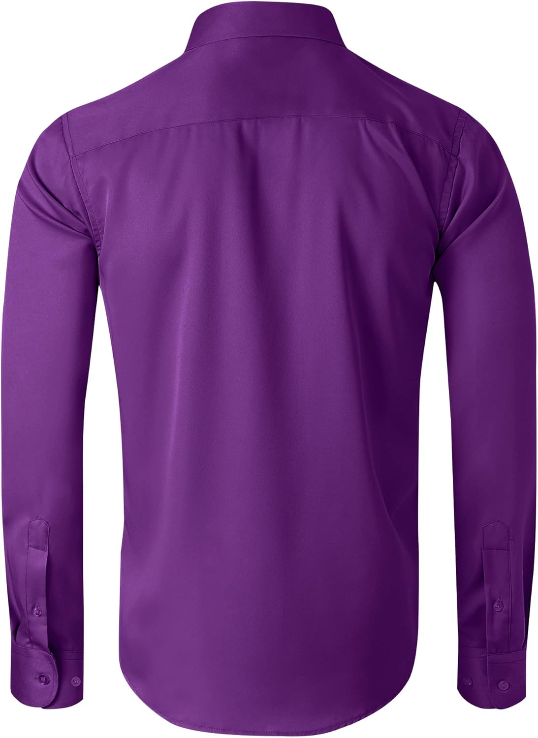 Alimens & Gentle Men's Dress Shirts Long Sleeve Wrinkle-Free Stretch Shirts Solid Formal Button Down Shirt with Pocket