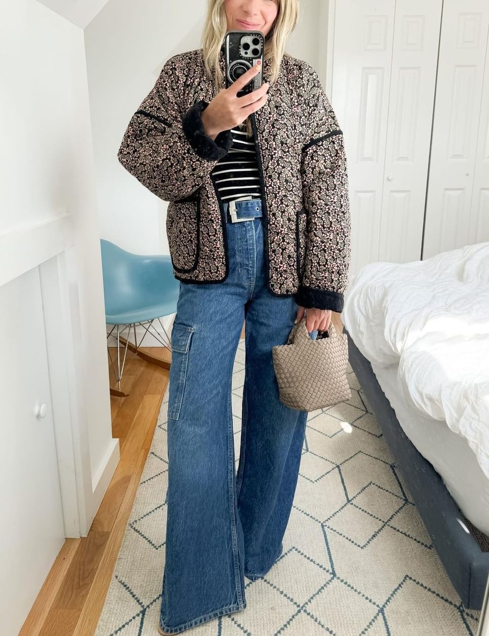 Women's Ditsy Floral Print Drop Shoulder Coat
