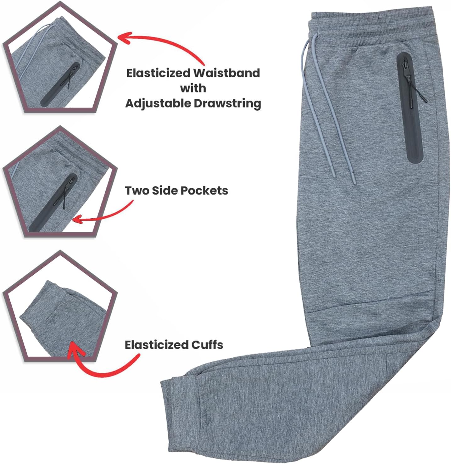 Galaxy by Harvic Men's Slim Fit Tech Fleece Full Zip Tracksuits 2 Piece Sets| Hoodie Sweatsuits