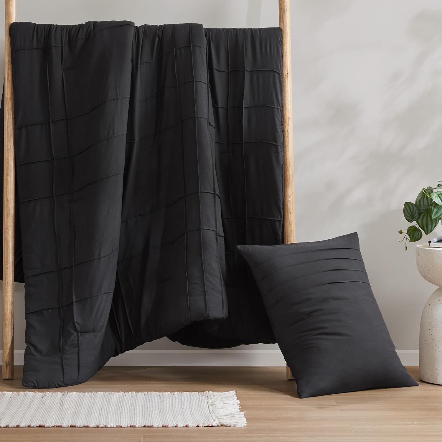 🔥8-Pack Only $26.78🔥3 Piece Pintuck Pleated Comfort Spaces Sage All Season Lightweight Comforter Set