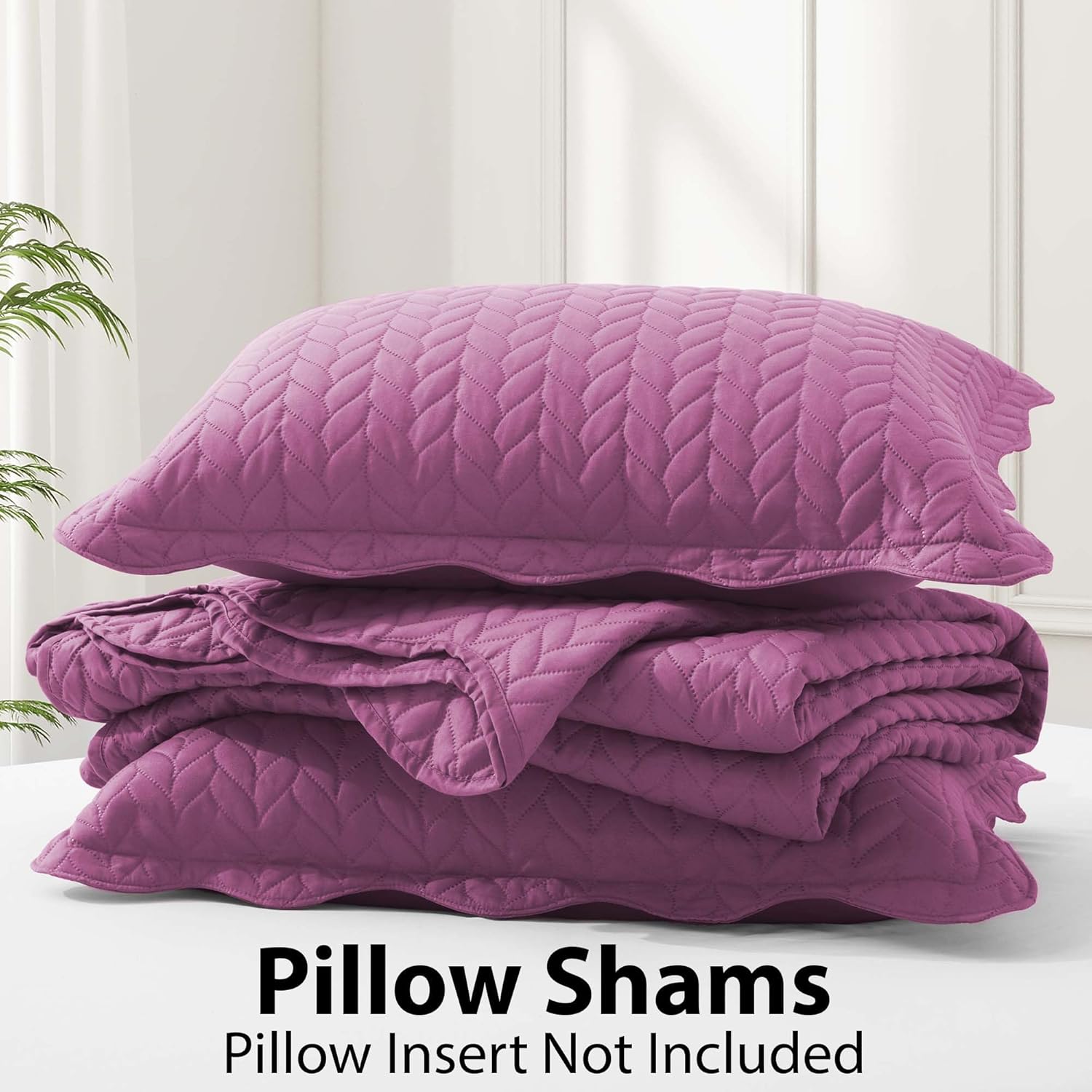 IR Imperial Rooms Twin Quilt Bedding Set Size (68” x 86”) + 1 Pillow Shams (20” x 26” + 2”) - 2 Pcs All Season Lightweight Reversible Microfiber Coverlet Floral Embossed Quilt Bedspread (Burgundy)