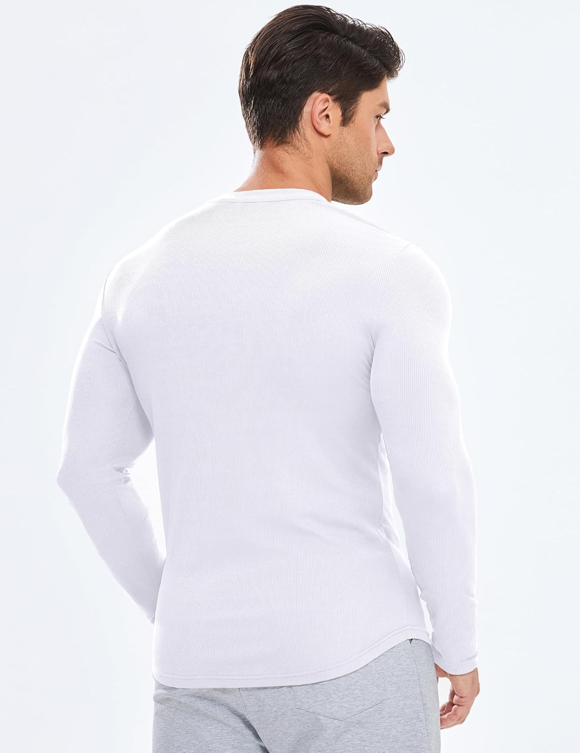 🔥10-Pack For Only $26.78🔥JMIERR Mens Long Sleeve Muscle T Shirts Casual Crewneck Longline Ribbed Tee Shirts