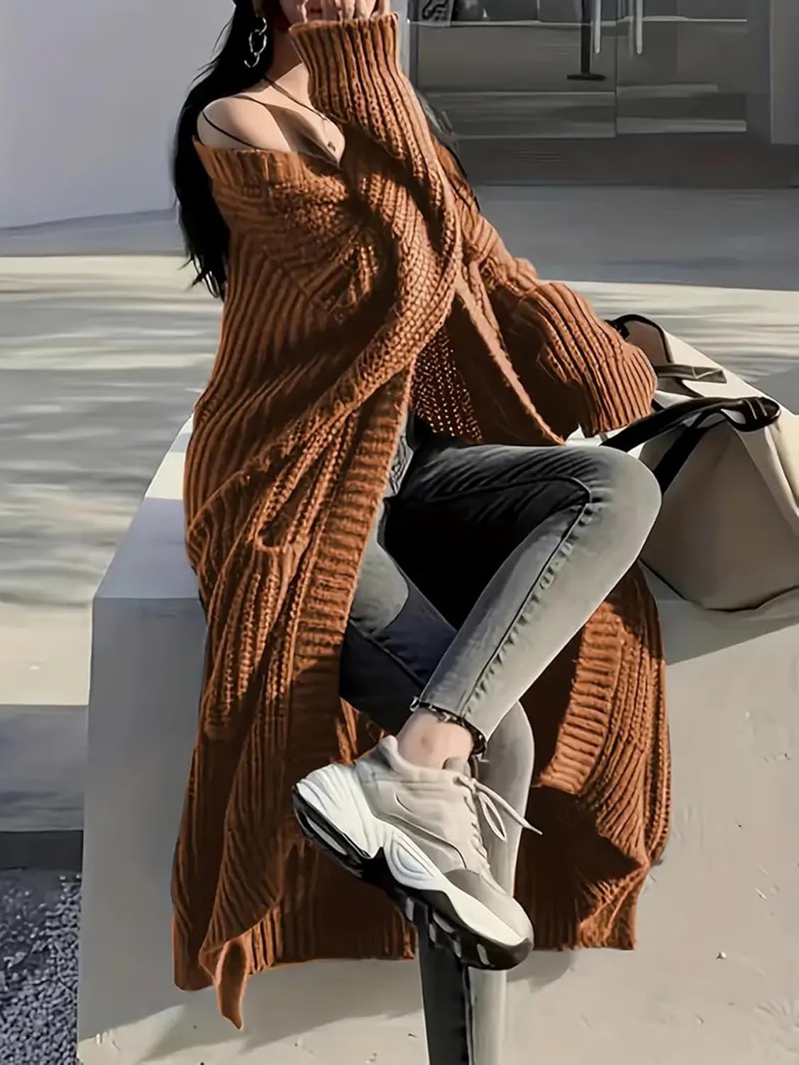 🔥9-PACK ONLY $29.98🔥Womens Long Cardigan Sweaters Open Front Oversized Duster with Pocket for Women 2025 Fall Winter Knit Design Coats