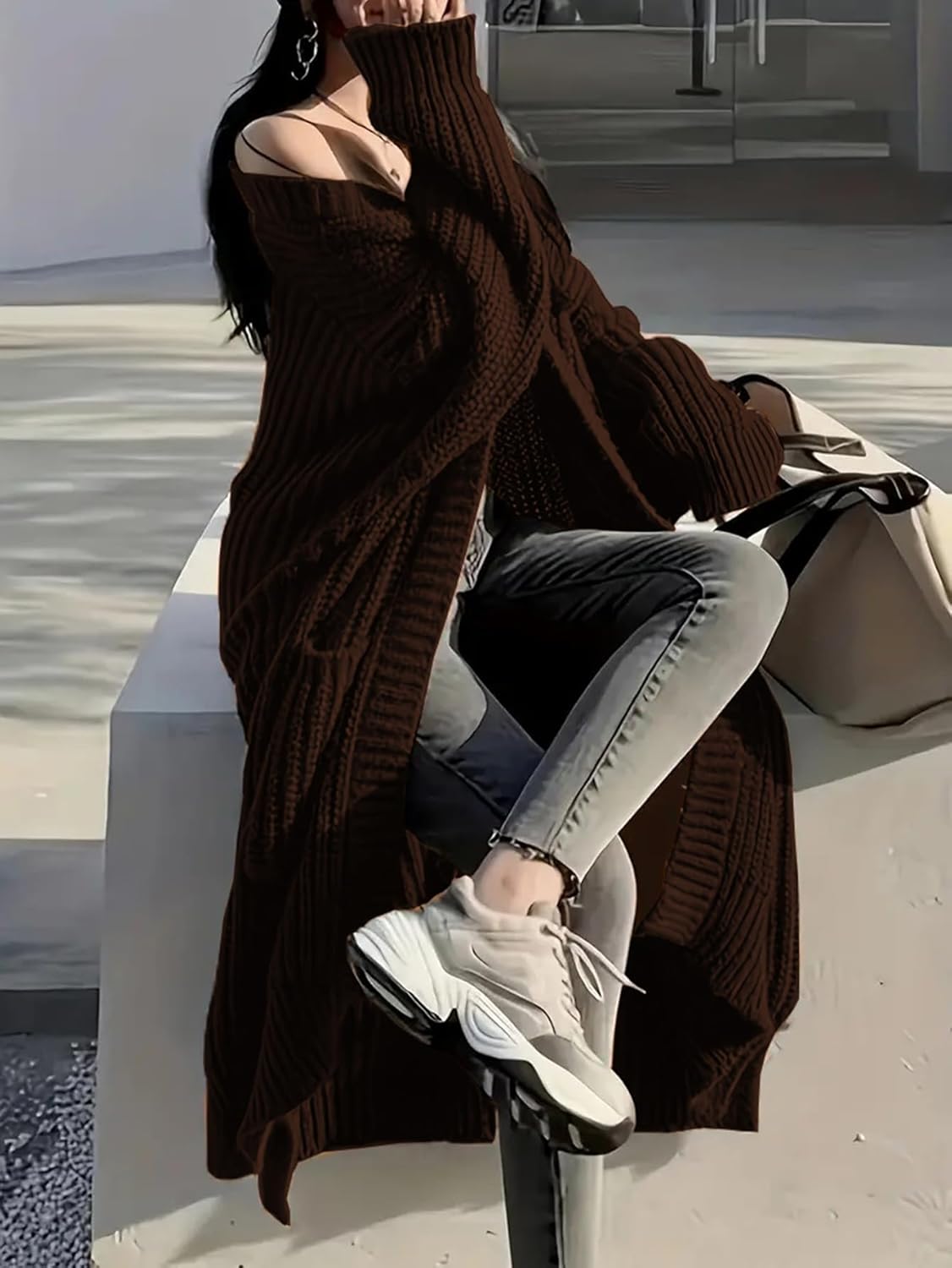 🔥9-PACK ONLY $29.98🔥Womens Long Cardigan Sweaters Open Front Oversized Duster with Pocket for Women 2025 Fall Winter Knit Design Coats