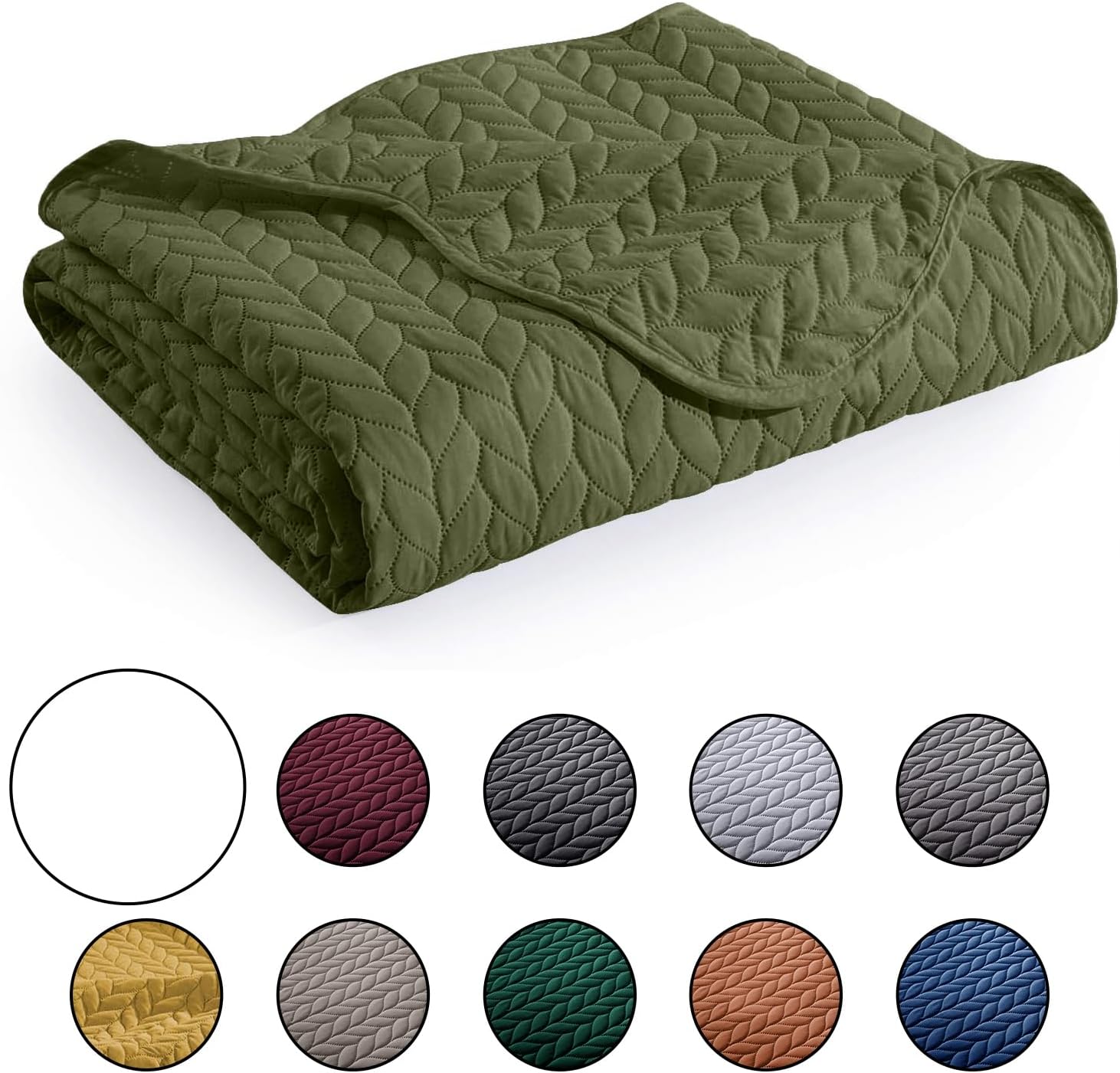 IR Imperial Rooms Twin Quilt Bedding Set Size (68” x 86”) + 1 Pillow Shams (20” x 26” + 2”) - 2 Pcs All Season Lightweight Reversible Microfiber Coverlet Floral Embossed Quilt Bedspread (Burgundy)