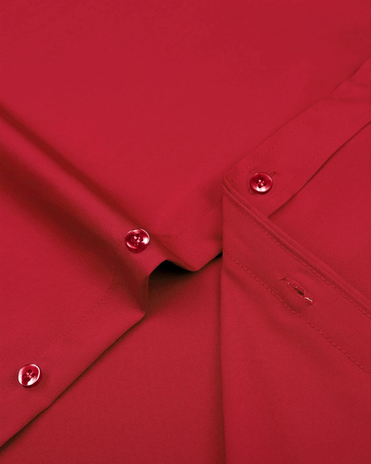 Alimens & Gentle Men's Dress Shirts Long Sleeve Wrinkle-Free Stretch Shirts Solid Formal Button Down Shirt with Pocket