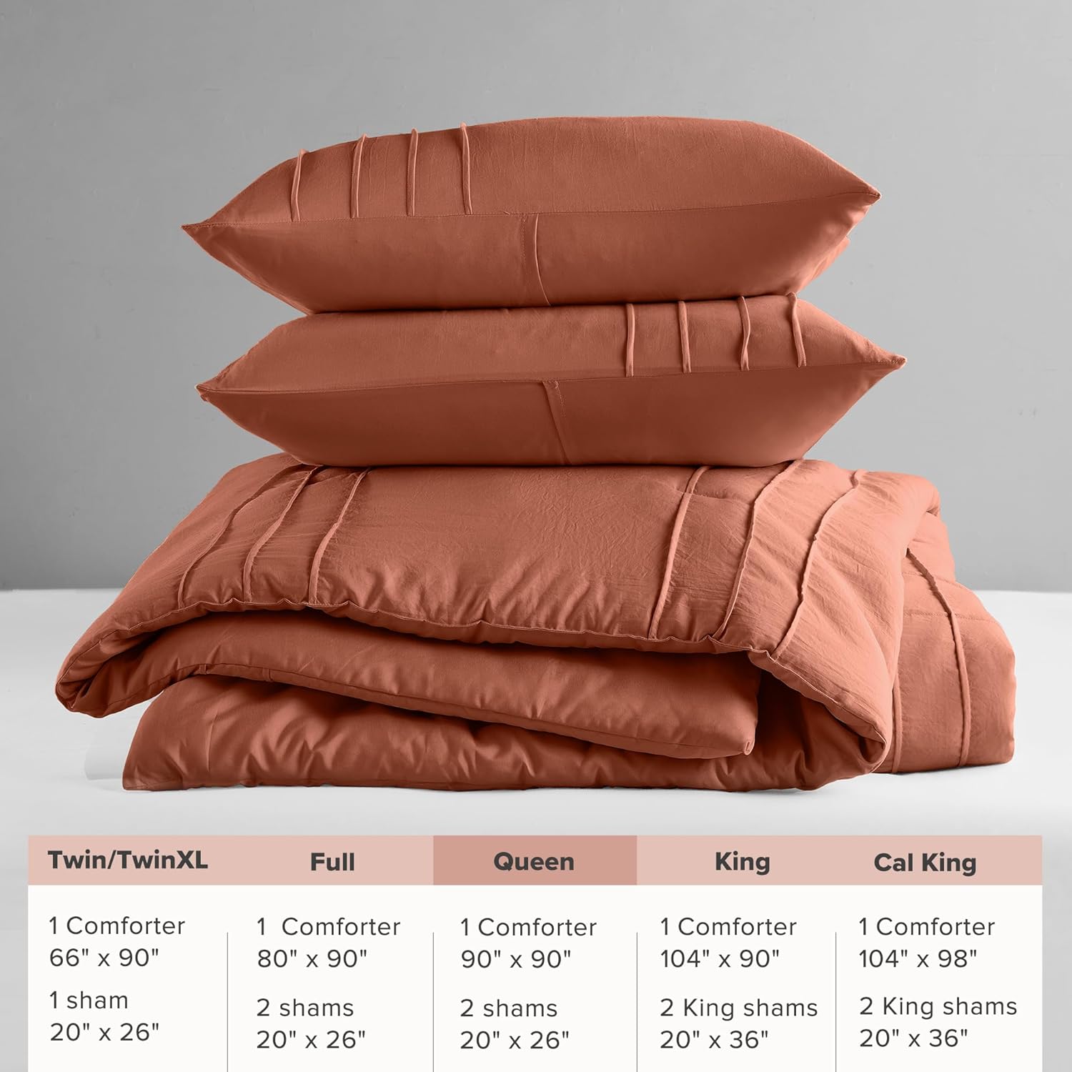 🔥8-Pack Only $26.78🔥3 Piece Pintuck Pleated Comfort Spaces Sage All Season Lightweight Comforter Set