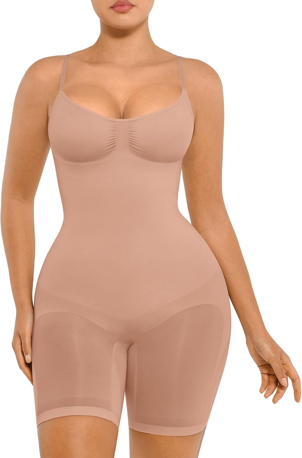 FeelinGirl Shapewear Bodysuit Tummy Control Seamless Sculpting Hip Enhancer Body Shaper for Women