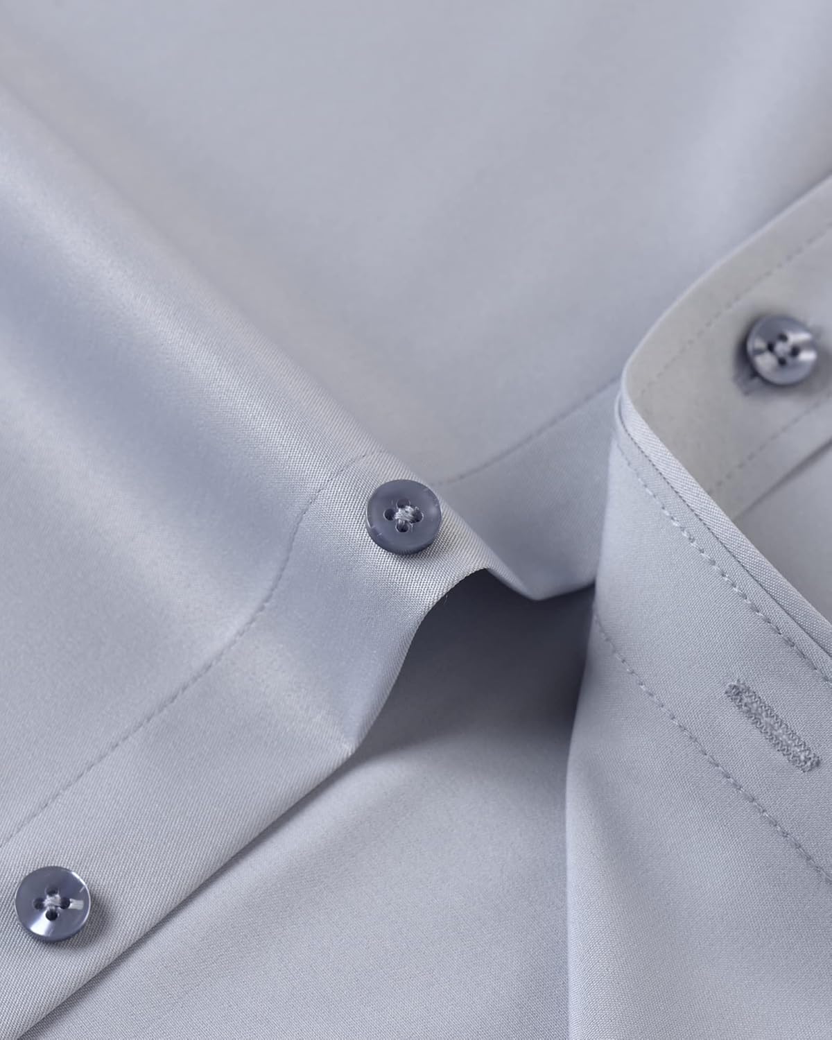 Alimens & Gentle Men's Dress Shirts Long Sleeve Wrinkle-Free Stretch Shirts Solid Formal Button Down Shirt with Pocket