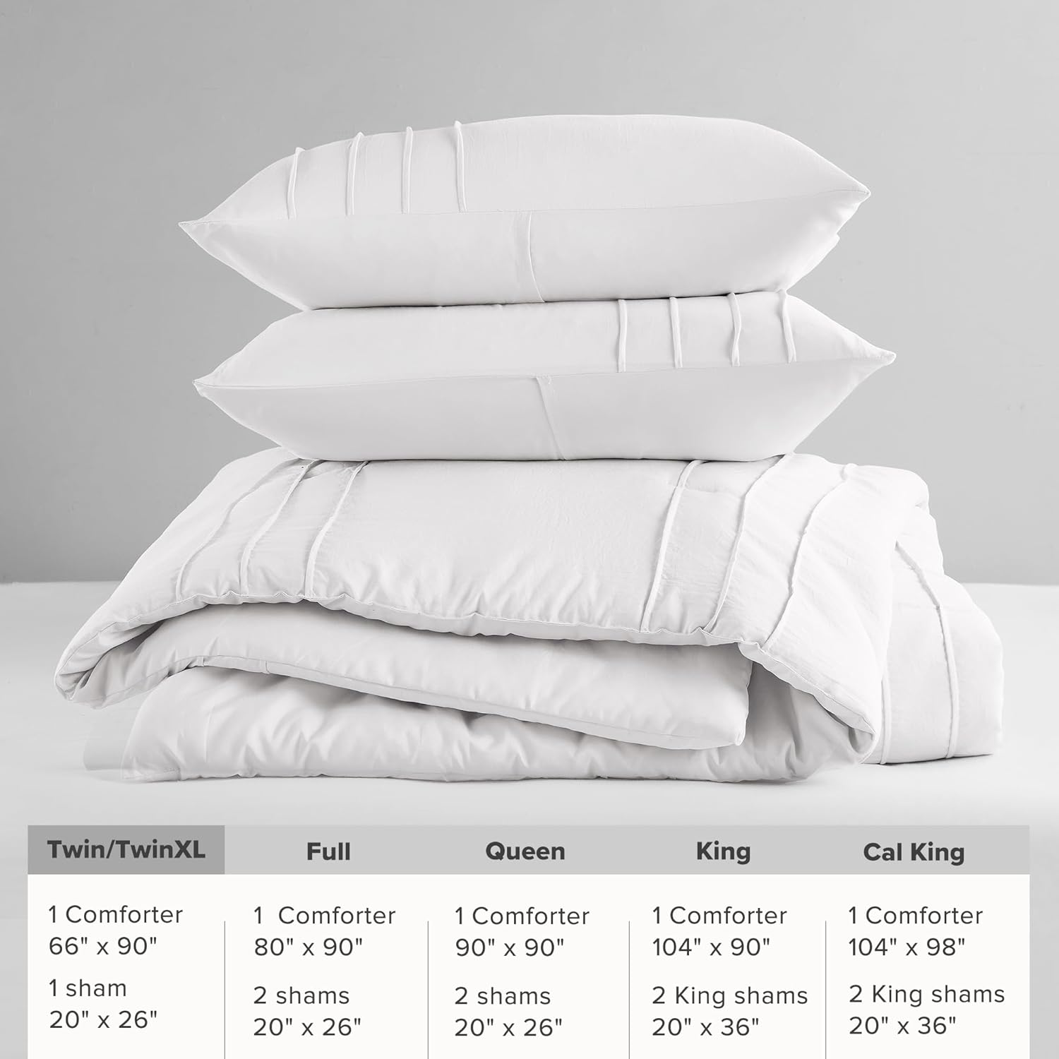 🔥8-Pack Only $26.78🔥3 Piece Pintuck Pleated Comfort Spaces Sage All Season Lightweight Comforter Set