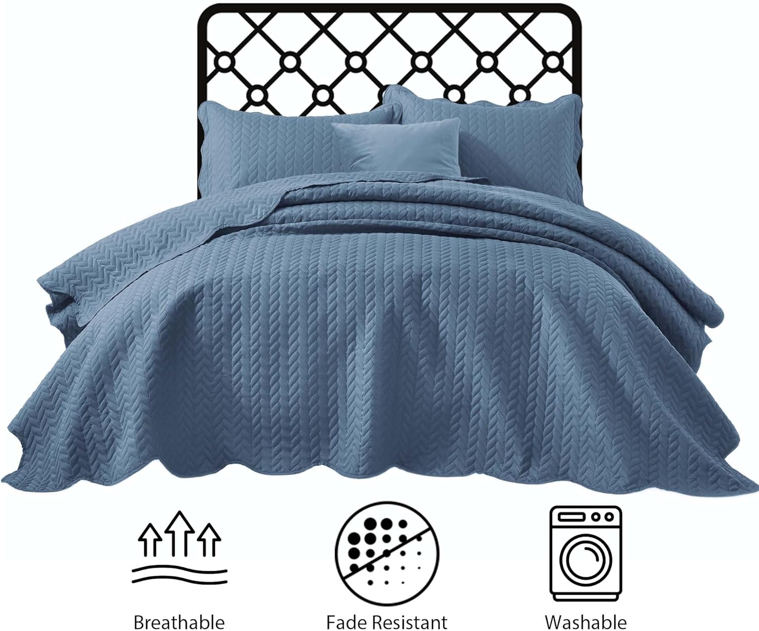 IR Imperial Rooms Twin Quilt Bedding Set Size (68” x 86”) + 1 Pillow Shams (20” x 26” + 2”) - 2 Pcs All Season Lightweight Reversible Microfiber Coverlet Floral Embossed Quilt Bedspread (Burgundy)