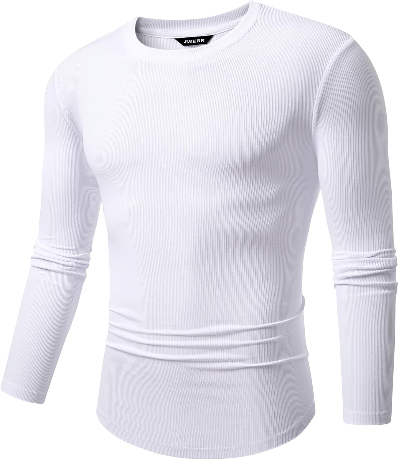 🔥10-Pack For Only $26.78🔥JMIERR Mens Long Sleeve Muscle T Shirts Casual Crewneck Longline Ribbed Tee Shirts