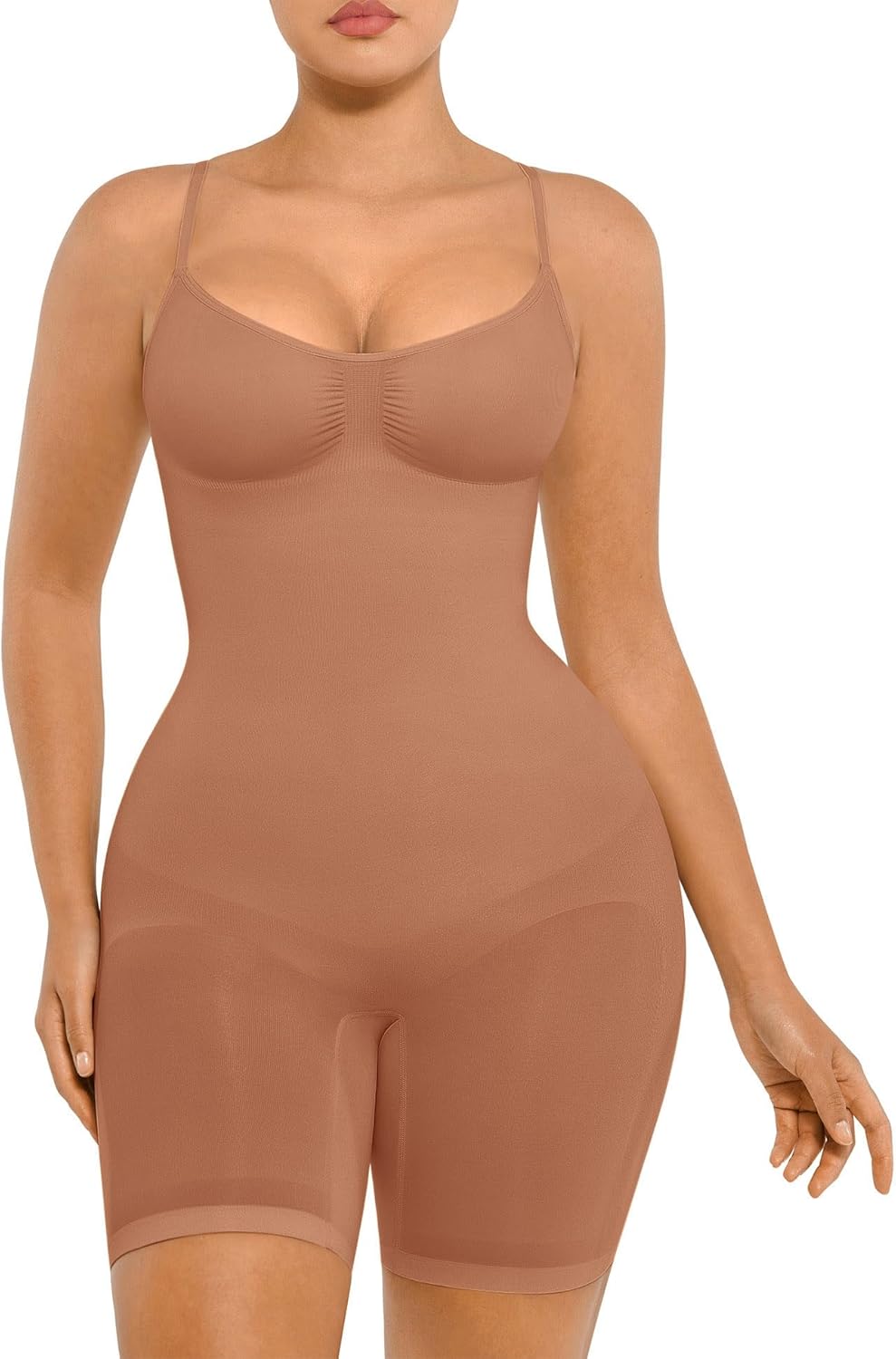 FeelinGirl Shapewear Bodysuit Tummy Control Seamless Sculpting Hip Enhancer Body Shaper for Women