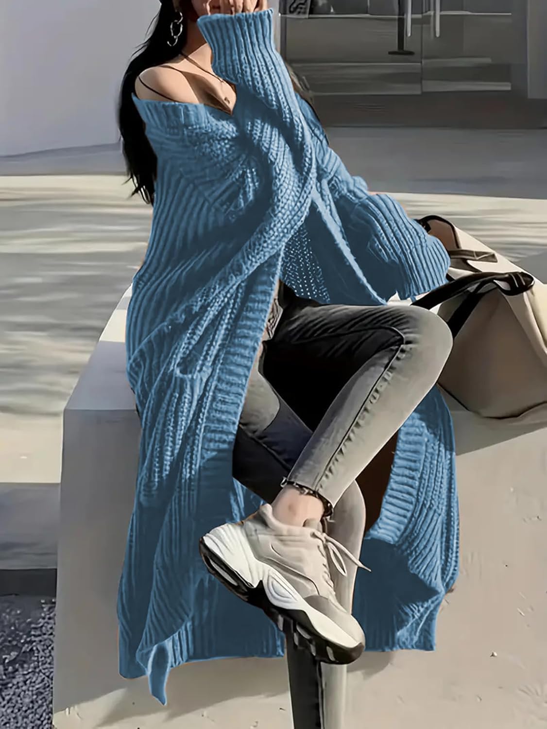 🔥9-PACK ONLY $29.98🔥Womens Long Cardigan Sweaters Open Front Oversized Duster with Pocket for Women 2025 Fall Winter Knit Design Coats