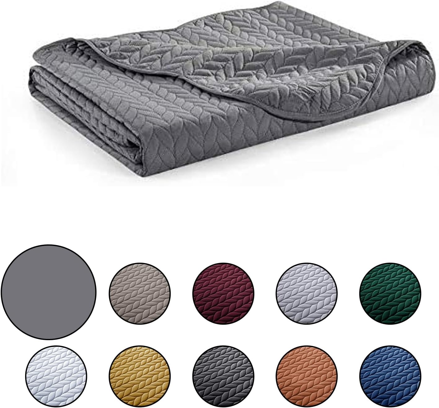 IR Imperial Rooms Twin Quilt Bedding Set Size (68” x 86”) + 1 Pillow Shams (20” x 26” + 2”) - 2 Pcs All Season Lightweight Reversible Microfiber Coverlet Floral Embossed Quilt Bedspread (Burgundy)