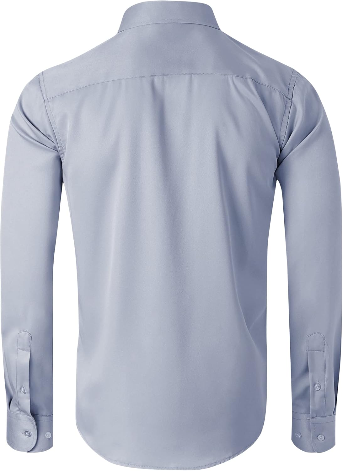 Alimens & Gentle Men's Dress Shirts Long Sleeve Wrinkle-Free Stretch Shirts Solid Formal Button Down Shirt with Pocket