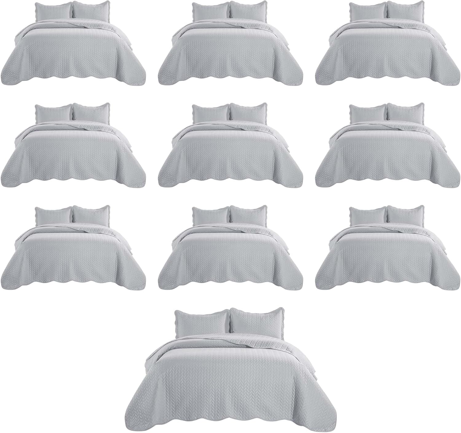 IR Imperial Rooms Twin Quilt Bedding Set Size (68” x 86”) + 1 Pillow Shams (20” x 26” + 2”) - 2 Pcs All Season Lightweight Reversible Microfiber Coverlet Floral Embossed Quilt Bedspread (Burgundy)