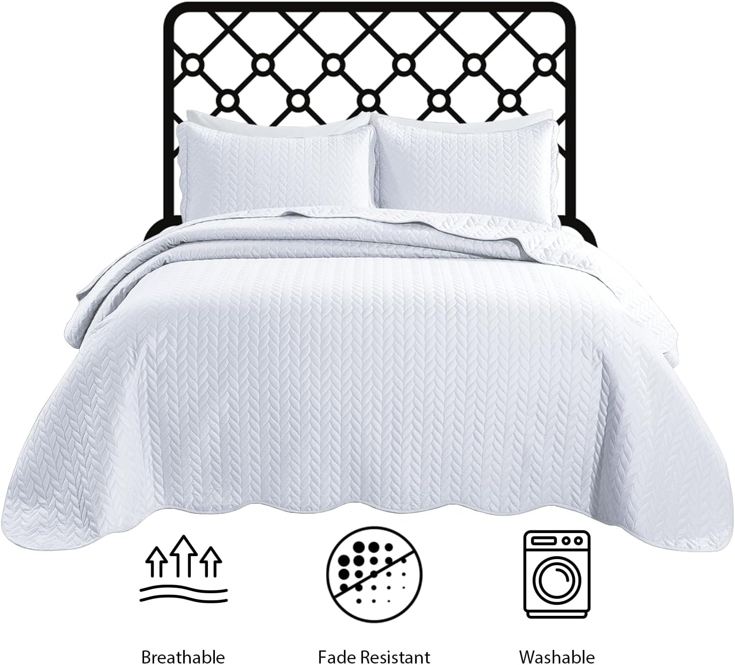 IR Imperial Rooms Twin Quilt Bedding Set Size (68” x 86”) + 1 Pillow Shams (20” x 26” + 2”) - 2 Pcs All Season Lightweight Reversible Microfiber Coverlet Floral Embossed Quilt Bedspread (Burgundy)