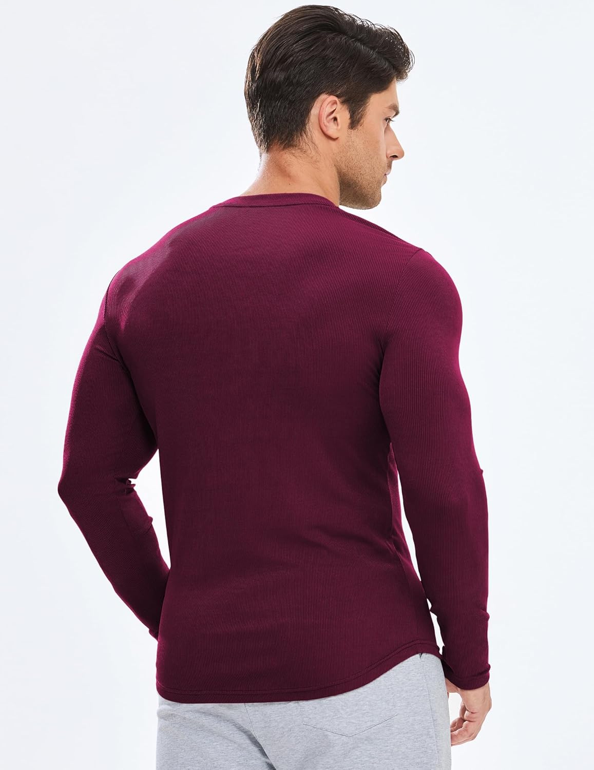 🔥10-Pack For Only $26.78🔥JMIERR Mens Long Sleeve Muscle T Shirts Casual Crewneck Longline Ribbed Tee Shirts