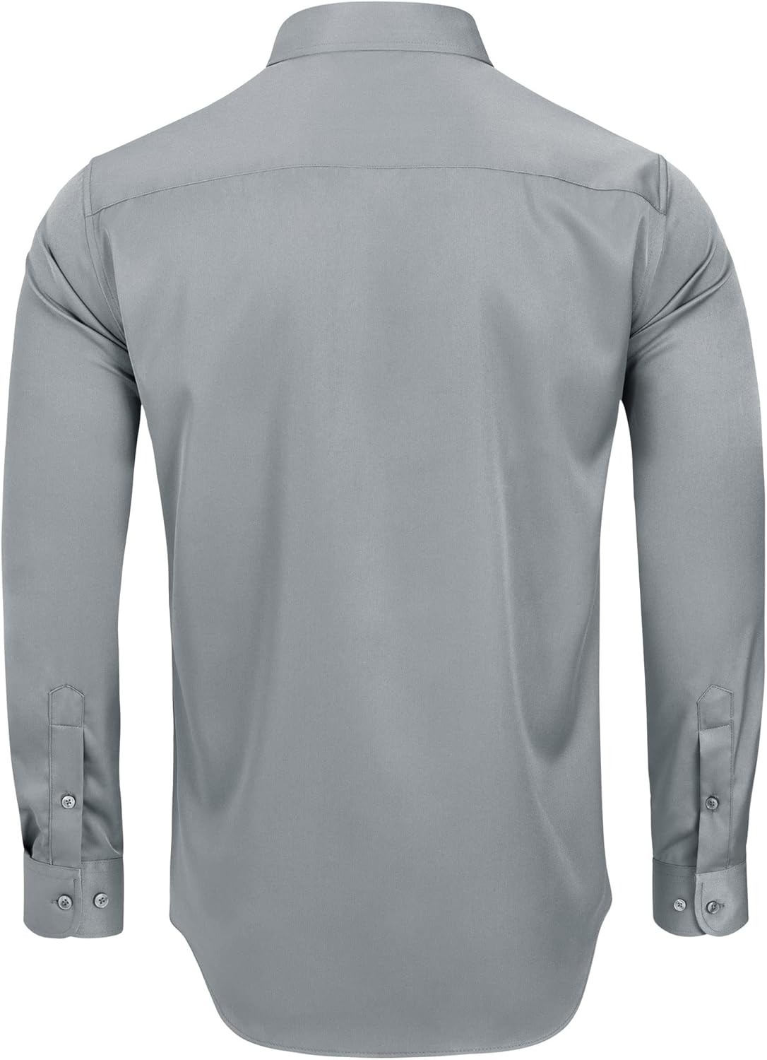 Alimens & Gentle Men's Dress Shirts Long Sleeve Wrinkle-Free Stretch Shirts Solid Formal Button Down Shirt with Pocket