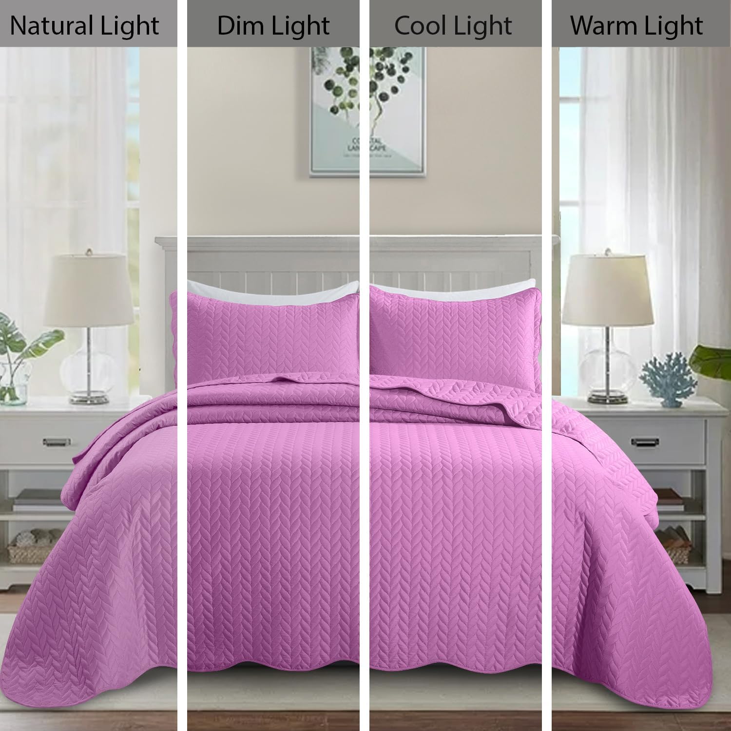 IR Imperial Rooms Twin Quilt Bedding Set Size (68” x 86”) + 1 Pillow Shams (20” x 26” + 2”) - 2 Pcs All Season Lightweight Reversible Microfiber Coverlet Floral Embossed Quilt Bedspread (Burgundy)